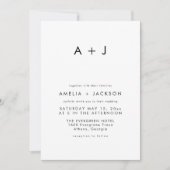 Elegante moderne Schwarz-Weiß-Hochzeit Einladung (Vorderseite)