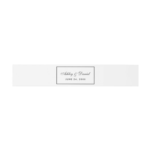 Elegante Moderne Schwarz-Weiß-Hochzeit Einladungsbanderole (Flach)