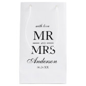 Elegante Moderne Schwarz-Weiß-Hochzeit Kleine Geschenktüte (Vorderseite)