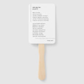 Elegante moderne Schwarz-Weiß-Hochzeitsprogramme Fächer (Rückseite)