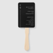 Elegante moderne Schwarz-Weiß-Hochzeitsprogramme Fächer (Vorderseite)