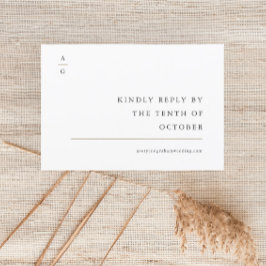 Elegante moderne Schwarz-Weiß-Hochzeitsseite RSVP Karte