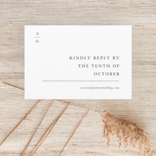 Elegante moderne Schwarz-Weiß-Hochzeitsseite RSVP Karte