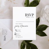 Elegante moderne Schwarz-Weiß-Hochzeitssymbole UAW RSVP Karte
