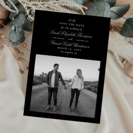Elegante moderne Schwarz-Weiß-Klassik Save The Date