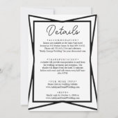 Elegante moderne Schwarz-Weiß-Paare-Hochzeit Einladung (Rückseite)