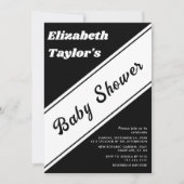 Elegante moderne, schwarz-weiß-schicke Babydusche Einladung (Vorderseite)
