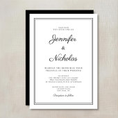 Elegante moderne Schwarz-Weiß-Schrift-Hochzeit Einladung
