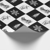 Elegante Moderne Schwarz-Weiß-Weihnachten Geschenkpapier (Ecke)