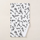 Elegante moderne, schwarz-weiße Badetücher Badhandtuch Set (Handtuch)