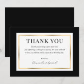 Elegante Moderne Schwarz-weiße Hochzeit Dankeskarte (Vorne/Hinten)