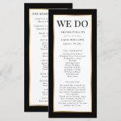 Elegante Moderne Schwarz-weiße Hochzeit Programm (Vorne/Hinten)