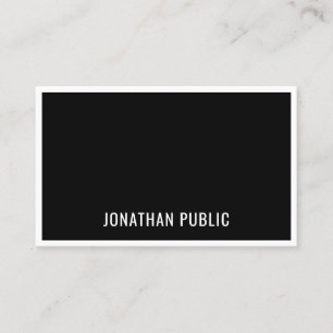 Elegante moderne Schwarz-weiße minimalistische Vor Visitenkarte