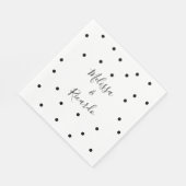 Elegante moderne schwarz-weiße Polka-Punkte Serviette (Ecke)