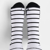 Elegante Moderne Schwarz-weiße Strip Golfer Socken (Oben)