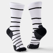 Elegante Moderne Schwarz-weiße Strip Golfer Socken (Gewinkelt)