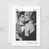 Elegante moderne schwarz-weiße zeitgenössische Hoc Save The Date (Vorderseite)