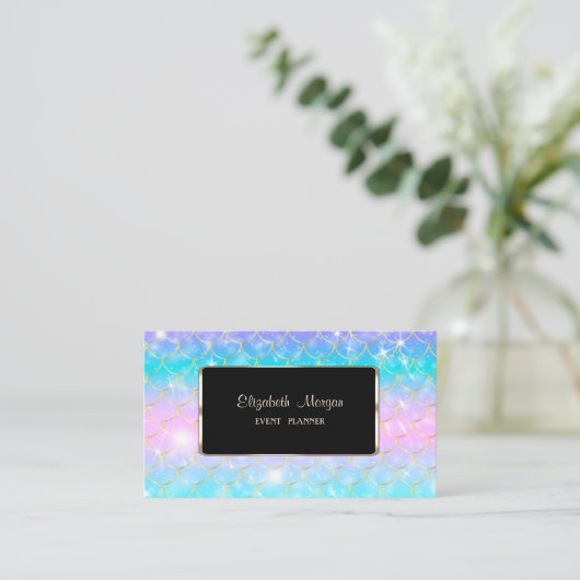 Elegante, moderne, schwarze Bilderrahmen Visitenkarte (Stehend Vorderseite)