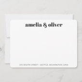 Elegante, moderne, schwarze, fette Namensadresse b Mitteilungskarte (Vorderseite)