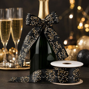 elegante moderne schwarze Gold-Konfetti-Feierparty Satinband