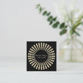 Elegante moderne, schwarze, goldene Diamanten Quadratische Visitenkarte (Stehend Vorderseite)