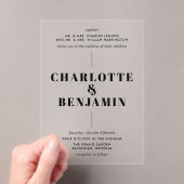 Elegante Moderne Schwarze Hochzeit Acryleinladungen (Insitu (Handheld))