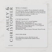 Elegante Moderne Schwarze Hochzeit Programm (Vorderseite)