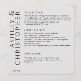 Elegante Moderne Schwarze Hochzeit Programm