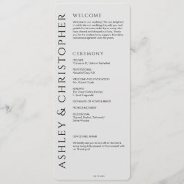 Elegante Moderne Schwarze Hochzeit Programm