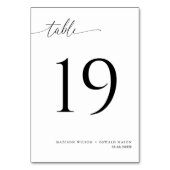 Elegante moderne Schwarze Kalligraphie Hochzeit 19 Tischnummer (Rückseite)