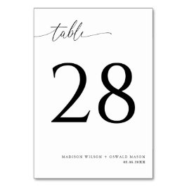 Elegante moderne Schwarze Kalligraphie Hochzeit 28 Tischnummer