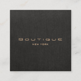 Elegante Moderne Schwarze Linen Beruflich Quadratische Visitenkarte