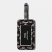 elegante moderne schwarze MarmorRosengoldananas Gepäckanhänger (Rückseite vertikal)