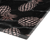 elegante moderne schwarze MarmorRosengoldananas Schneidebrett (Ecke)