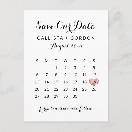 Elegante Moderne Schwarze Rose Ankündigungspostkarte (Vorderseite)