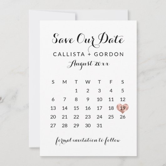 Elegante Moderne Schwarze Rose Save The Date (Vorderseite)