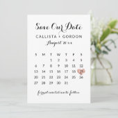 Elegante Moderne Schwarze Rose Save The Date (Stehend Vorderseite)