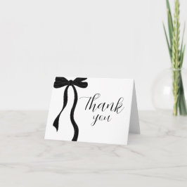 Elegante moderne schwarze Schleifen-Geburtstag Dankeskarte