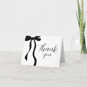 Elegante moderne schwarze Schleifen-Geburtstag Dankeskarte