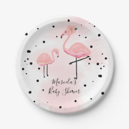 Elegante moderne schwarze u. rosa pappteller