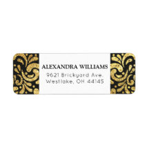 Elegante moderne schwarze und goldene Adresse