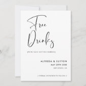 Elegante & moderne, schwarze und weiße Getränke Save The Date (Vorderseite)