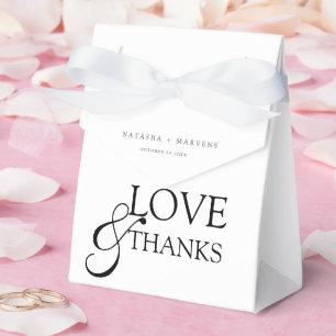 Elegante moderne schwarze und weiße Hochzeit Danke Geschenkschachtel