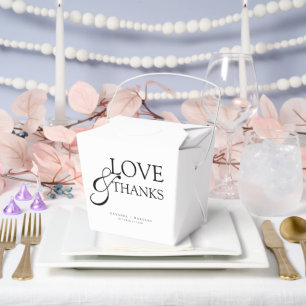 Elegante moderne schwarze und weiße Hochzeit Danke Geschenkschachtel
