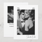 Elegante moderne schwarze weiße zeitgenössische Ho Save The Date (Vorne/Hinten)