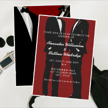 Elegante moderne schwule burgunderrote Hochzeit