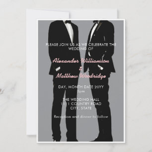 Elegante moderne schwule Hochzeit Einladung