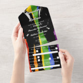 Elegante moderne schwule Hochzeit Regenbogen All In One Einladung (Abreißtisch)