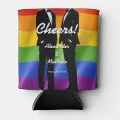 Elegante moderne schwule Hochzeit Regenbogen Dosenkühler (Vorderseite)