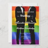 Elegante moderne schwule Hochzeit Regenbogen Einladung (Vorderseite)